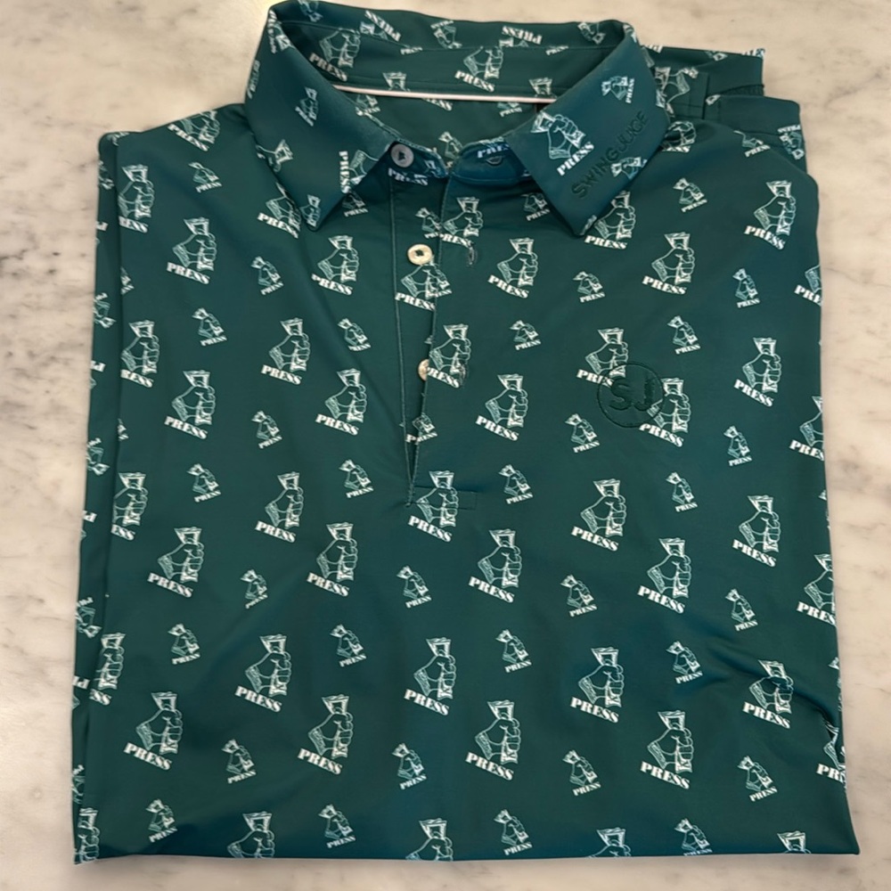 Green golf shirt